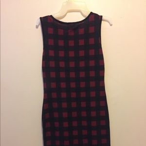Tanked Red & Black Crisscrossed Dress